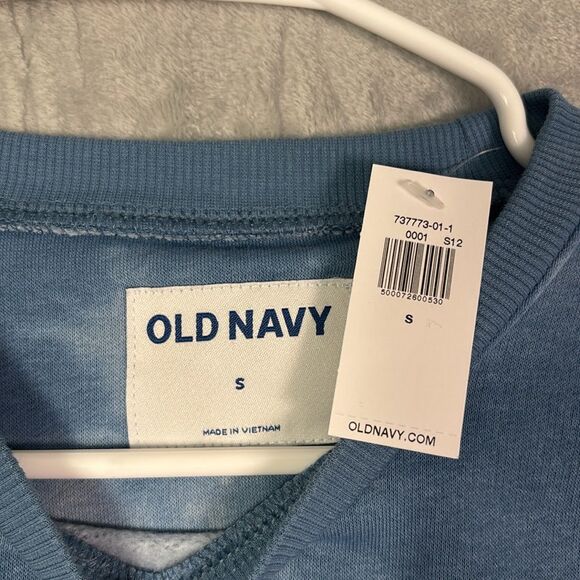 NWT New Blue White Cloud Tie Dye Crewneck Sweatshirt Size Small - Picture 3 of 9